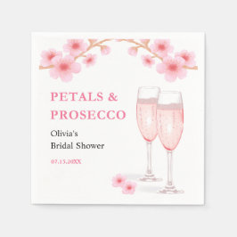 Moderne Bloemen & Prosecco Roze Bloemige Bruiloft  Servet