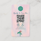 Moderne Bloemen QR-code Verbinding maken met Verti Visitekaartje (Voorkant)