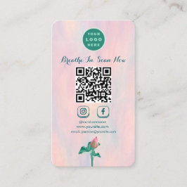 Moderne Bloemen QR-code Verbinding maken met Verti Visitekaartje