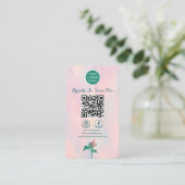 Moderne Bloemen QR-code Verbinding maken met Verti Visitekaartje (Staand voorkant)