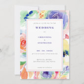 Moderne Bloemen Regenboog LGBTQ Pride Bruiloft Kaart (Voorkant)