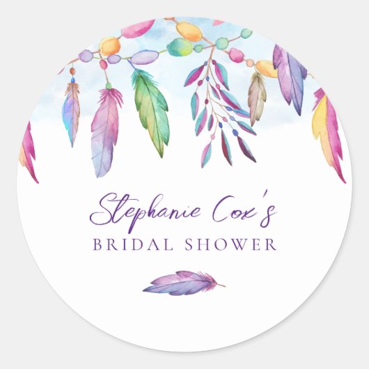 Moderne Bloemen  Ronde Sticker (Voorkant)