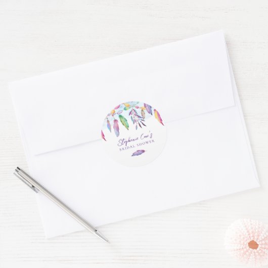 Moderne Bloemen  Ronde Sticker (Envelop)
