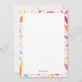 Moderne Bloemen Roze Aangepaste Naam Multicolor Ro Bedankkaart (Voorkant)