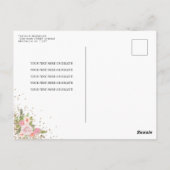 Moderne Bloemen Roze Goud Tiara Quinceañera Briefkaart (Achterkant)