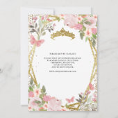 Moderne Bloemen Roze Goud Tiara Quinceañera Kaart (Achterkant)