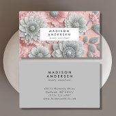Moderne Bloemen Roze Grijze Wildflower Visitekaartje
