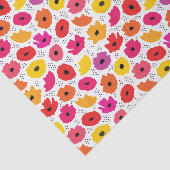 Moderne Bloemen Roze Rood Oranje Stippen Patroon Tissuepapier (Detail)