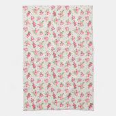 Moderne  Bloemen Roze Roze Tan Keukenhanddoek (Verticaal)
