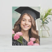 Moderne Bloemen Roze Uitnodigingen (Staand voorkant)