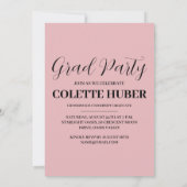 Moderne Bloemen Roze Uitnodigingen (Achterkant)