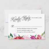 Moderne bloemen RSVP kaart met aangepaste reacties (Voorkant)