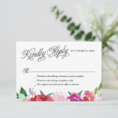 Moderne bloemen RSVP-kaart met aangepaste reacties RSVP Kaartje (Staand voorkant)