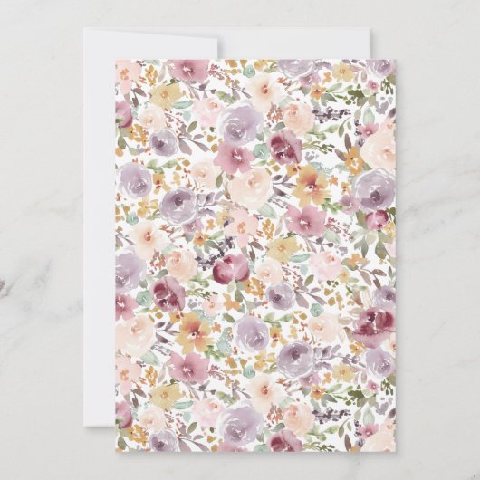 Moderne Bloemen Save the Date Uitnodiging (Achterkant)