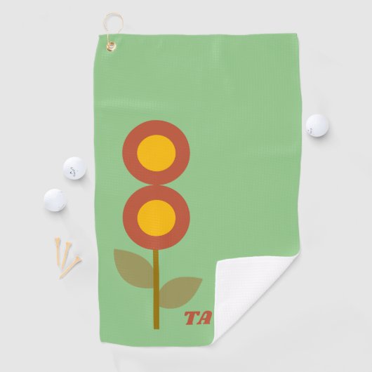 Moderne  bloemen Schattige Golfhanddoek (Insitu)