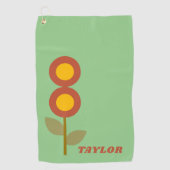 Moderne  bloemen Schattige Golfhanddoek (Voorkant)