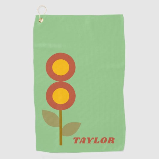 Moderne  bloemen Schattige Golfhanddoek (Voorkant)