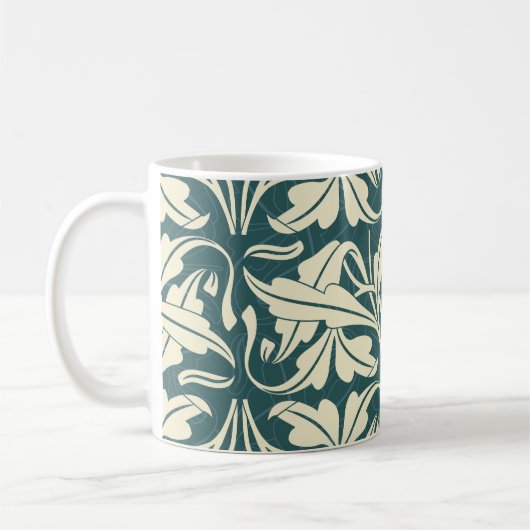 Moderne Bloemen: Stijlvol patroon ontwerp. Koffiemok (Links)