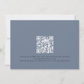 Moderne Bloemen Stoffig Blauw QR Code Bruiloft Save The Date (Achterkant)