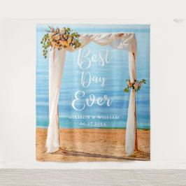 Moderne Bloemen Strand Achtergrond Foto Prop Huwel Wandkleed