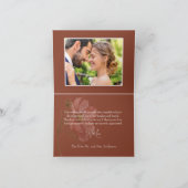 Moderne Bloemen Terracotta Fotobruiloft Bedankkaart (Binnen)