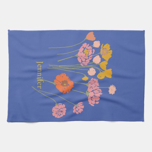 Moderne Bloemen Theedoek (Horizontaal)