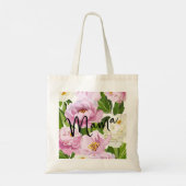 Moderne Bloemen Tote Bag (Achterkant)