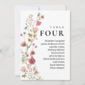 Moderne Bloemen Trouwen Zitting Grafiek Teken Kaar Kaart (Voorkant)