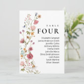 Moderne Bloemen Trouwen Zitting Grafiek Teken Kaar Kaart (Staand voorkant)