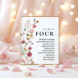 Moderne Bloemen Trouwen Zitting Grafiek Teken Kaar Kaart