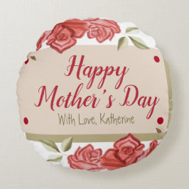 Moderne Bloemen Unieke Elegante Gelukkige Moederda Rond Kussen