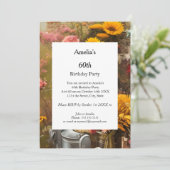 Moderne bloemen van de boerderij Birthday Party Kaart (Staand voorkant)