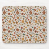 Moderne bloemen verlaten goudroestvrij muismat (Voorkant)