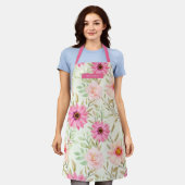 Moderne Bloemen Verse Elegantie Stijlvol Trendy Schort (Gedragen)