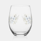 Moderne bloemen Vogel Overlay Bloemen bruiloft Wijnglas Zonder Voet (Rechts)
