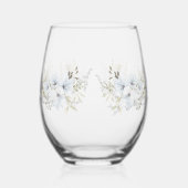 Moderne bloemen Vogel Overlay Bloemen bruiloft Wijnglas Zonder Voet (Links)