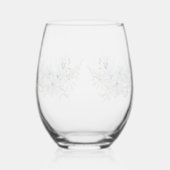Moderne bloemen Vogel Overlay Bloemen bruiloft Wijnglas Zonder Voet (Links)