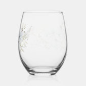 Moderne bloemen Vogel Overlay Bloemen bruiloft Wijnglas Zonder Voet (Achterkant)