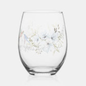 Moderne bloemen Vogel Overlay Bloemen bruiloft Wijnglas Zonder Voet (Links)