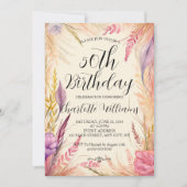 Moderne Bloemen Vrouwen 50ste Verjaardag Kaart (Voorkant)