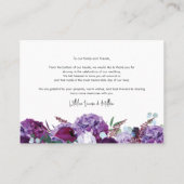 Moderne Bloemen Waterverf bruiloft Dank u kaart Visitekaartje (Achterkant)