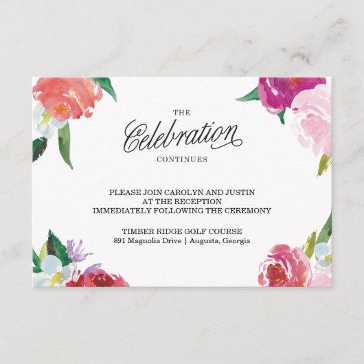 Moderne Bloemen Waterverf Bruiloft RSVP Kaart (Voorkant)