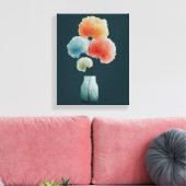 Moderne bloemen | Waterverf Hydrangea's (28 cm x 3 Canvas Afdruk (Insitu (Woonkamer))