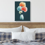 Moderne bloemen | Waterverf Hydrangea's (28 cm x 3 Canvas Afdruk (Insitu (Slaapkamer))