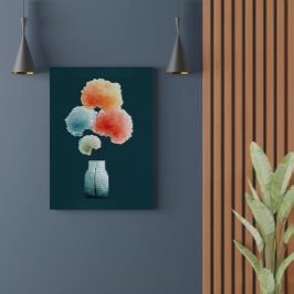 Moderne bloemen | Waterverf Hydrangea's (28 cm x 3 Canvas Afdruk