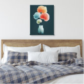 Moderne Bloemen | Waterverf Hydrangea's (40,6 x 50 Canvas Afdruk (Insitu (Slaapkamer))