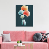 Moderne Bloemen | Waterverf Hydrangea's (40,6 x 50 Canvas Afdruk (Insitu (Woonkamer))