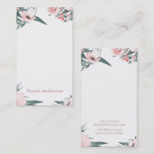 Moderne Bloemen Waterverf Minimal Elegant Chic Visitekaartje (Voorkant / Achterkant)