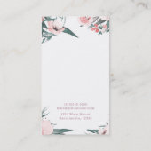 Moderne Bloemen Waterverf Minimal Elegant Chic Visitekaartje (Achterkant)