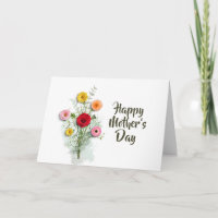 Moderne Bloemen Waterverf Moederdag Gepersonalisee
